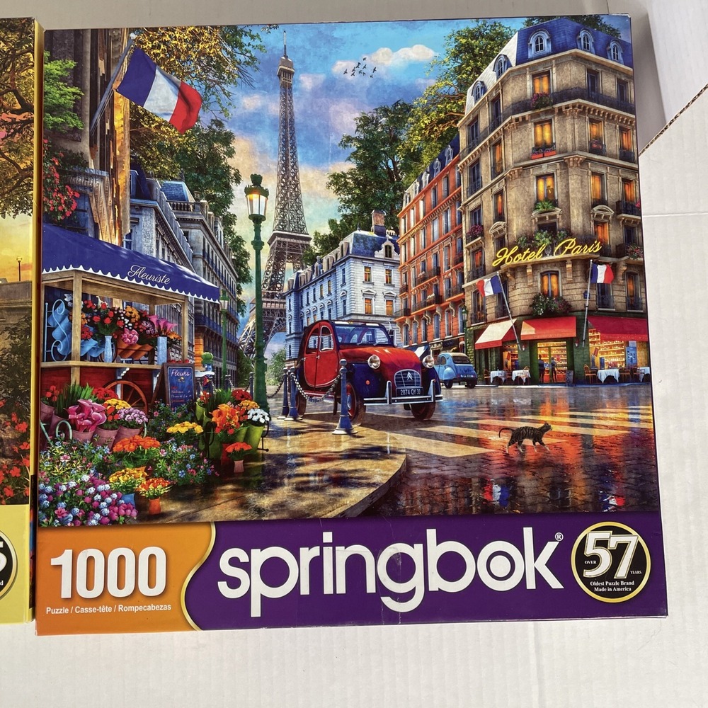 Springbok 1000 Piece Puzzles Paris Sunset Paris Street Life - Picture 3 of 7